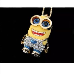 Crystal Cartoon Minion Necklace